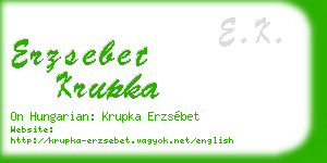 erzsebet krupka business card