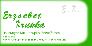 erzsebet krupka business card